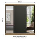 Ver imagem 3 de Guarda-Roupa Casal Madesa Reno 3 Portas de Correr com Espelhos Rustic/Preto Cor:Rustic/Preto
