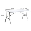 Ver imagem 3 de Mesa Dobrável de Polipropileno 152cm x 70cm Branca