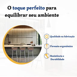 Kit 3 Banqueta Bistro para Cozinha Junco Cappuccino Àrea Gourmet Balcão Bancada bares Churrasqueira - 3