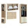 Conjunto Guarda Roupa Modulado Casal 6 Portas e 5 Gavetas Avelã Rústico com Areia Master Luciane Móv - 2