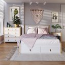 Ver imagem 1 de Quarto de Casal Íris Cama 2 Gavetas 1 Mesa de Cabeceira e Cômoda CabeCasa MadeiraOriginals