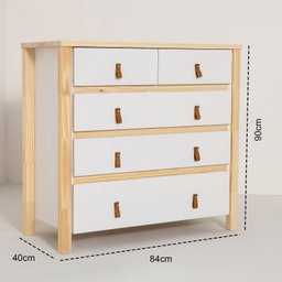 Quarto de Casal Íris Cama 2 Gavetas 1 Mesa de Cabeceira e Cômoda CabeCasa MadeiraOriginals - 4