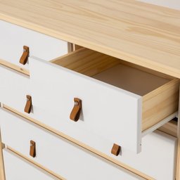 Quarto de Casal Íris Cama 2 Gavetas 1 Mesa de Cabeceira e Cômoda CabeCasa MadeiraOriginals - 11