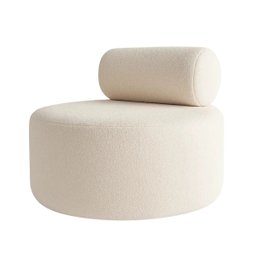 Poltrona Puff Decorativo Orgânica Boucle Recepção Sala de Estar Luxo Bege - 6