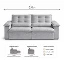 Ver imagem 5 de Sofá 3 Lugares Retrátil Reclinável Molas Ensacadas D33 Soft Conforto Premium:Cinza Claro