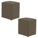 Ver imagem 1 de Kit 02 Puffs Decorativos Sala de Estar Quadrado 36x47cm Suede Capuccino - Desk Design