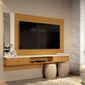 Painel para Tv até 55 Polegadas com Espelho Bisotê Arezzo Edn Cedro Off White - 1
