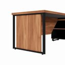 Ver mais imagens de Escrivaninha Mesa Escritório Diretor em L com Armário Lateral e Caixa de Tomadas 3 Gavetas 180cm Cor