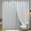 Ver imagem 1 de Cortina Nuance Microfibra Gaze Linho 2,00x1,70m Sala Quarto Varão 2m - Branco