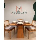 Ver imagem 4 de Mesa de Jantar Loft Quadrada MDF 80cm Amadeirado Freijó Base Central