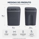 Ver imagem 3 de Lixeira Inteligente 14L Polipropileno Abertura com Sensor Recarregavel Tampa Touch Cinza