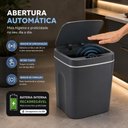 Ver mais imagens de Lixeira Inteligente 14L Polipropileno Abertura com Sensor Recarregavel Tampa Touch Cinza