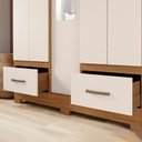 Ver imagem 4 de Guarda Roupa 5 Portas com Espelho 200x146 Cm Nature Off White Briz