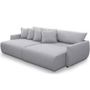 Ver imagem 2 de Sofá Cama Retrátil 3 Lugares para Sala de Estar 190cm Sky T03 Linho Cinza - Lyam Decor