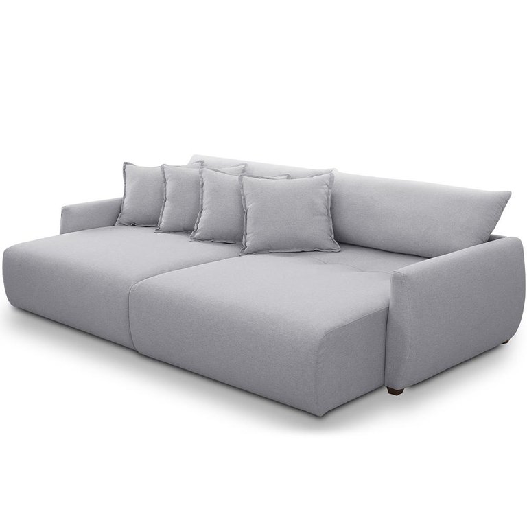 Sofá Cama Retrátil 3 Lugares para Sala de Estar 190cm Sky T03 Linho Cinza - Lyam Decor Sofá Cama Retrátil 3 Lugares para Sala de Estar 190cm Sky T03 Linho Cinza - Lyam Decor