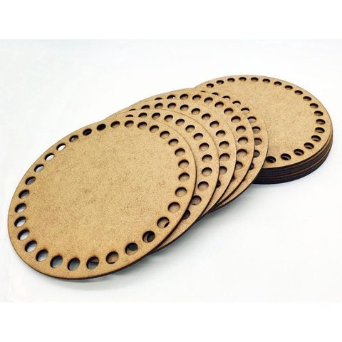 Kit 30 Bases Redonda 8 Cm Mdf Cru para Cesto Crochê Fio de Malha