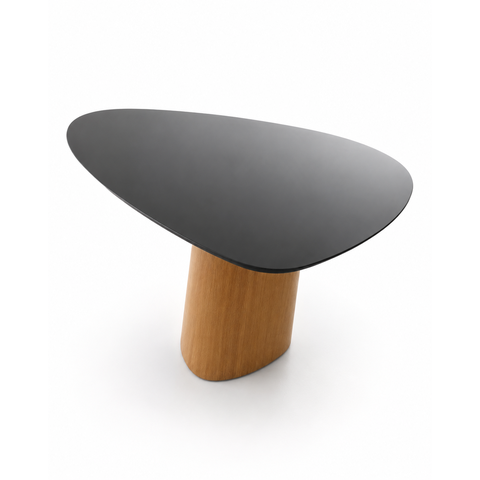 Mesa Jantar Orgânica Cone Canya 110x115cm - Laca Preto