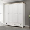 Guarda Roupa 4 Pt Comoda 8 Gv Madeira Maciça Branco Freijo Milani Store - 10