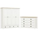 Ver imagem 1 de Guarda Roupa 4 Pt Comoda 8 Gv Madeira Maciça Branco Freijo Milani Store