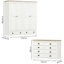 Ver imagem 4 de Guarda Roupa 4 Pt Comoda 8 Gv Madeira Maciça Branco Freijo Milani Store
