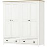 Guarda Roupa 4 Pt Comoda 8 Gv Madeira Maciça Branco Freijo Milani Store - 2