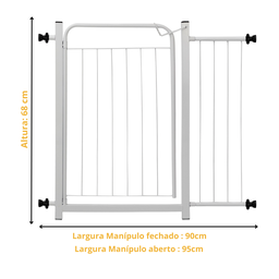 Portão Pet Proteção Criança Bebê Cachorro Cão Small com Extensor 20cm Itagold - 2