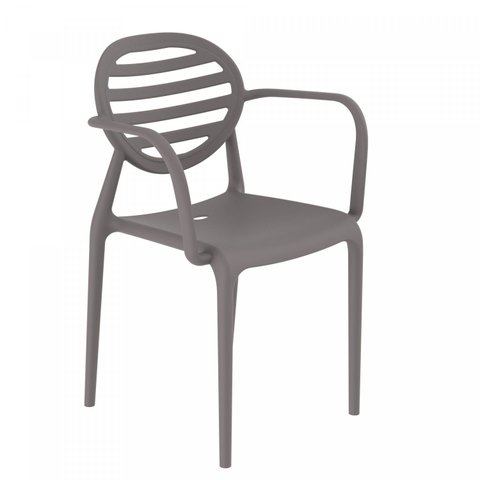 Cadeira com Braço Stripe Marrom/Mushroom