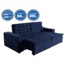 Sofá Londres 300cm Retrátil Reclinável Azul – Ws - 2