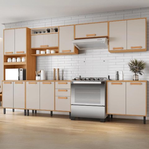 Cozinha Completa Nápoles 6 Peças Off White