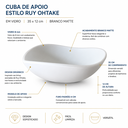 Ver imagem 2 de Cuba de Apoio Estilo Ruy Ohtake Vidro 8mm com Válvula Click:Branco Matte