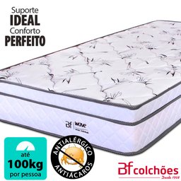 Colchão Solteiro BF Molas Ensacadas Individualmente com Pillow Certificado 88x188x21cm -  - 3