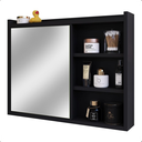 Ver imagem 1 de Espelheira Organizadora para Banheiro com Espelho Luxo - Preto