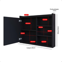 Ver mais imagens de Espelheira Organizadora para Banheiro com Espelho Luxo - Preto