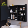 Espelheira Organizadora para Banheiro com Espelho Luxo - Preto - 4