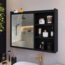 Ver imagem 2 de Espelheira Organizadora para Banheiro com Espelho Luxo - Preto
