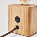 Ver imagem 3 de Luminária Abajur Mesa Cubo Teca 9,5cm Decoração de Sala, Quarto, Cama, Escritório Madeira Rustica