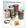 Pote Hermético Quadrado Trava 2000, 1500, 1000 ml e 700 ml - Preto - 2