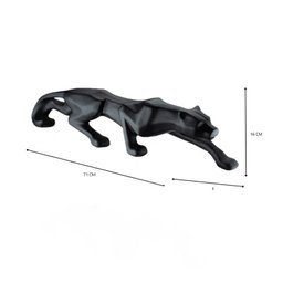 Escultura Estátua Decorativa Pantera Ataque 16cm:preto Fosco - 4