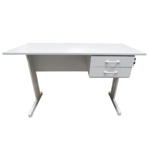 Mesa de Escritório Slim 1,50 x 0,60 com 2 Gavetas Branco Lunasa