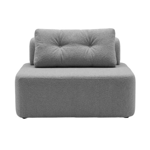 Sofá Modular Cielo 100cm Recepção Loja Sala de Estar Bouclê Cinza - Montanari's Decor