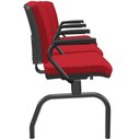 Ver imagem 5 de Cadeira Longarina 3 Lugares Aeroporto Recepção Preto Baixa Flexi P03 Poliéster vermelho - lyam Lyam