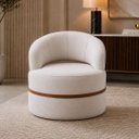 Ver imagem 4 de Poltrona para Sala Orgânica Decorativa Paris Cor Creme - Kmj