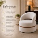 Ver mais imagens de Poltrona para Sala Orgânica Decorativa Paris Cor Creme - Kmj