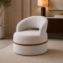 Ver imagem 1 de Poltrona para Sala Orgânica Decorativa Paris Cor Creme - Kmj