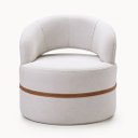 Ver imagem 2 de Poltrona para Sala Orgânica Decorativa Paris Cor Creme - Kmj