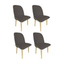 Ver imagem 1 de Kit 4 Cadeiras Sala Jantar Aço Champanhe Vianney Jbv Móveis: Cinza