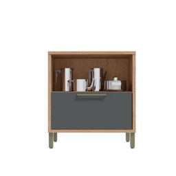 Balcão de Cozinha 80cm com 1 Porta Basculante 1 Gavetão e Tampo 100% MDF Vicenza Espresso Móveis - 4