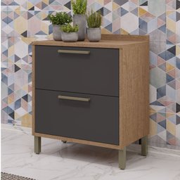 Balcão de Cozinha 80cm com 1 Porta Basculante 1 Gavetão e Tampo 100% MDF Vicenza Espresso Móveis - 2