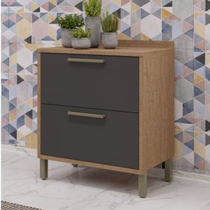 Balcão de Cozinha 80cm com 1 Porta Basculante 1 Gavetão e Tampo 100% MDF Vicenza Espresso Móveis