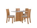 Ver imagem 1 de Conjunto Sala de Jantar Mesa Celebrare 120 Tampo Vidro Off White com 4 Cadeiras Athenas - Lopas